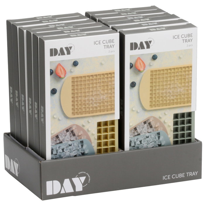 Day Juego 2 Moldes Hielo Picado para 160 Minicubitos 11.8x1x23.5 cm Colores Surtidos