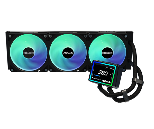 ASRock Challenger 360 Digital Kit de refrigeración líquida con pantalla LED y ARGB