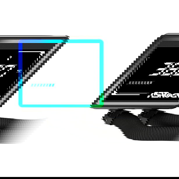 ASRock Kit de refrigeración líquida Challenger 360 Digital con pantalla LED 3", 3 ventiladores PWM de 120 mm, compatible AM4/AM5/LGA1700/LGA1851, color negro, iluminación RGB