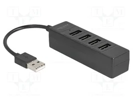DeLOCK Hub USB 2.0 con 4 Puertos Tipo-A Negro