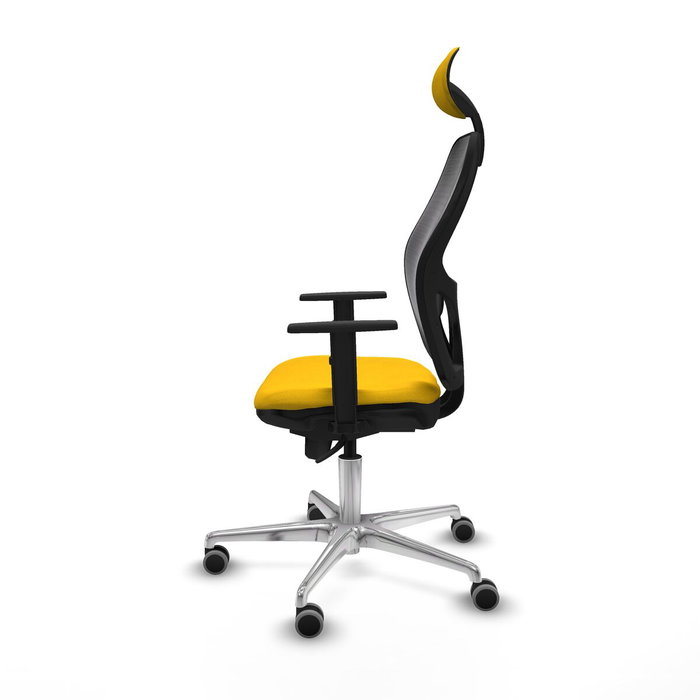 PIQUERAS Y CRESPO Silla de oficina Jorquera con mecanismo Sincro, Tela Amarillo y Malla Negro PIQUERAS Y CRESPO Silla de oficina Jorquera con mecanismo Sincro, Tela Amarillo y Malla Negro