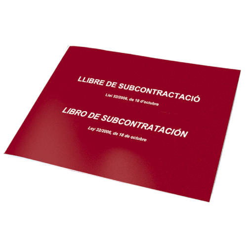 Dohe Libro de Subcontratación Oficial Catalán/Castellano A4 Apaisado