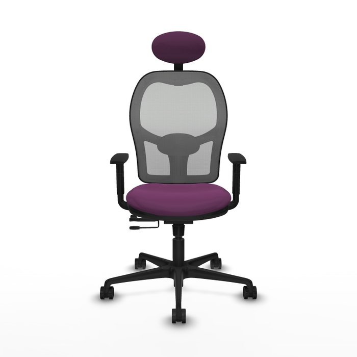 PIQUERAS Y CRESPO Silla de oficina Jorquera con mecanismo Sincro/Traslack, Morado y Gris