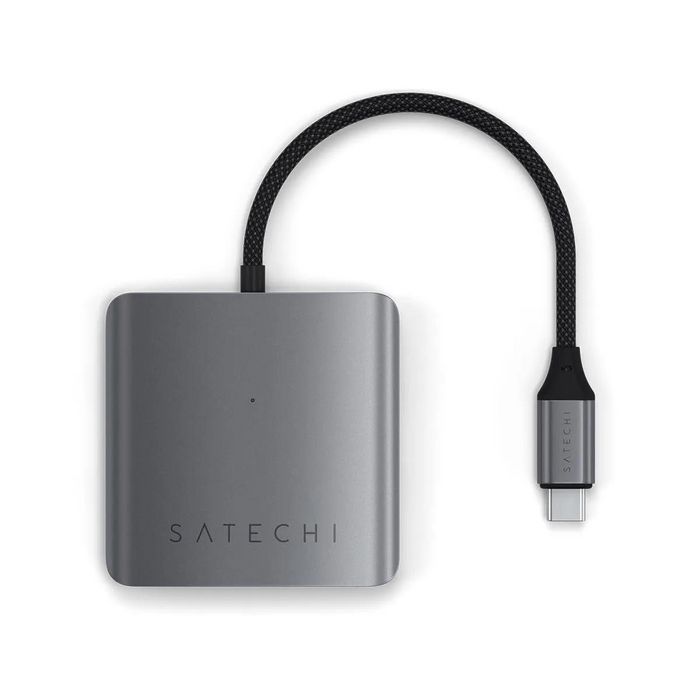 Satechi Hub USB-C de 4 Puertos con Power Delivery 100W y 10 Gbps, Gris