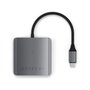 Satechi Hub USB-C de 4 Puertos con Power Delivery 100W y 10 Gbps, Gris
