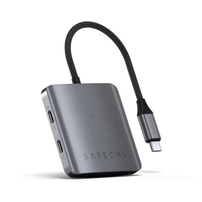 Satechi Hub USB-C de 4 Puertos con Power Delivery 100W y 10 Gbps, Gris