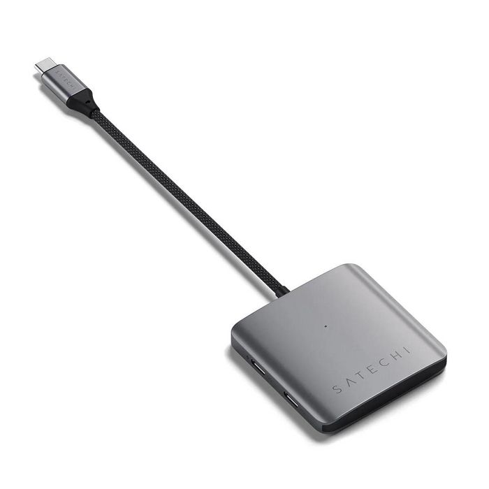 Satechi Hub USB-C de 4 Puertos con Power Delivery 100W y 10 Gbps, Gris