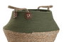 DKD Home Decor Cesta Verde Natural Fibra Algodon Set de 3 Piezas 41 x 37 x 41 cm
