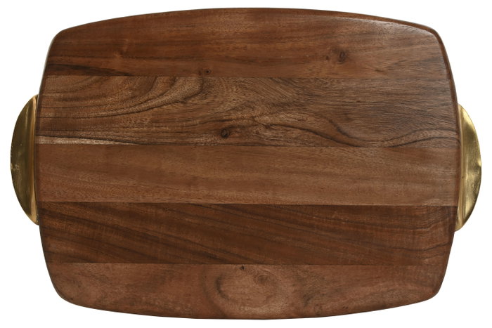 DKD Home Decor Tabla de Cortar Acacia e Inox Natural y Dorado DKD Home Decor Tabla de Cortar Acacia e Inox Natural y Dorado
