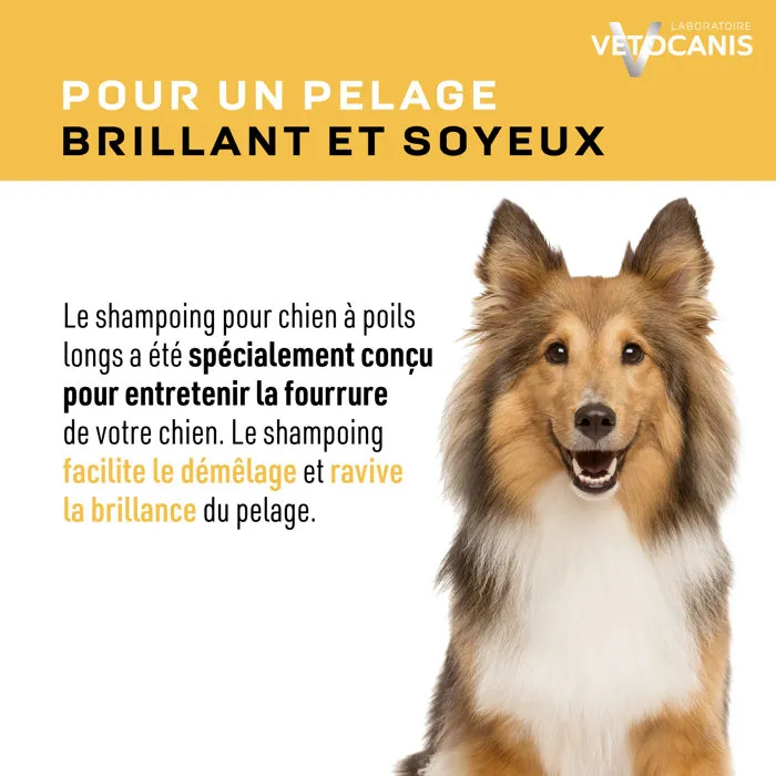 Vetocanis Champú Pelo Largo para Perros con Acondicionador Antiestático para un Brillo Sedoso Vetocanis Champú Pelo Largo para Perros con Acondicionador Antiestático para un Brillo Sedoso