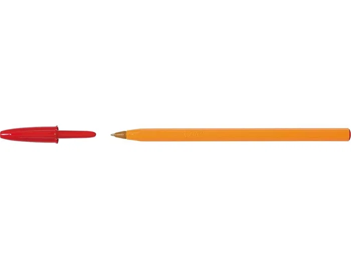 Bic Bolígrafo Original Fine Naranja con Tinta Roja (Caja de 20 unidades)