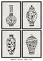 DKD Home Decor Cuadro de Cristal Abeto y Jarrón, Surtido de 4 Piezas, Negro y Blanco