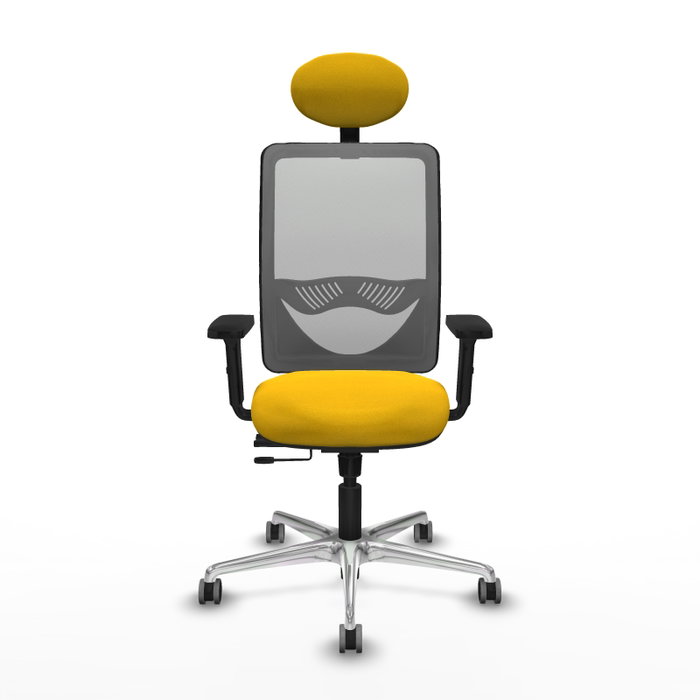 PIQUERAS Y CRESPO Silla de oficina Zulema con mecanismo Sincro/Traslack, Amarillo y Gris PIQUERAS Y CRESPO Silla de oficina Zulema con mecanismo Sincro/Traslack, Amarillo y Gris