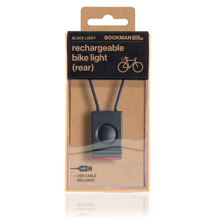 Bookman Block Light Luz de Bicicleta Recargable LED 18 Lúmenes 4 Modos USB