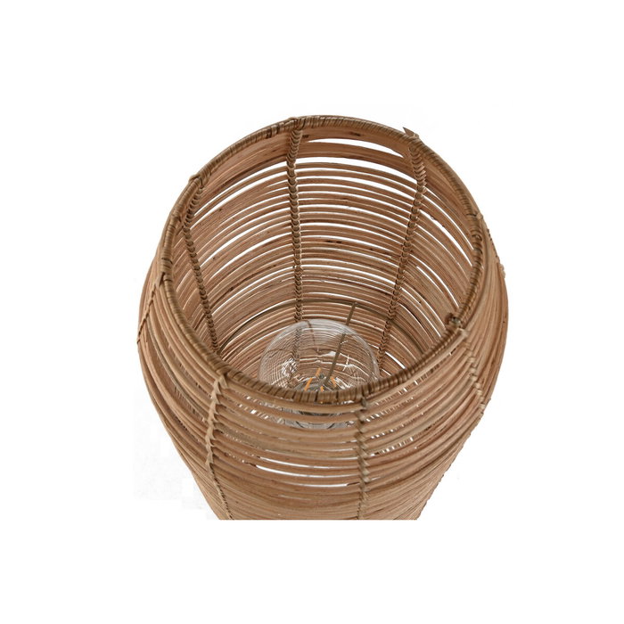 DKD Home Decor Lámpara de pie de ratán y metal marrón natural