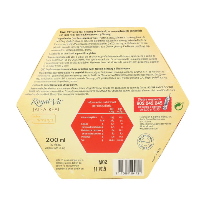 Dietisa Royal Vit Ginseng Plus 20 viales