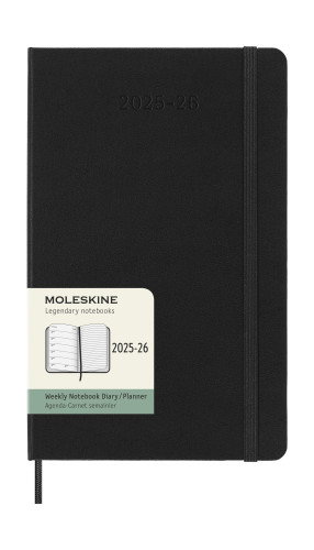 Moleskine DHB18WN3Y26 Agenda Semanal 18 Meses 2025-2026 Tapa Dura L (13 x 21 cm) Negra