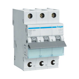 Hager MBS325 Interruptor Magnetotérmico 3 Polos 25A B-25A 6kA QuickConnect