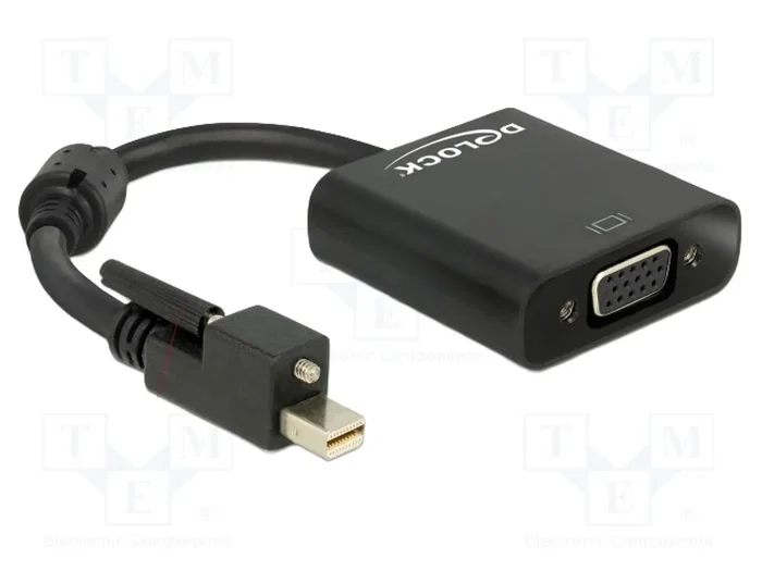 DeLOCK 62641 Adaptador mini DisplayPort 1.2 con tornillo a VGA negro DeLOCK 62641 Adaptador mini DisplayPort 1.2 con tornillo a VGA negro