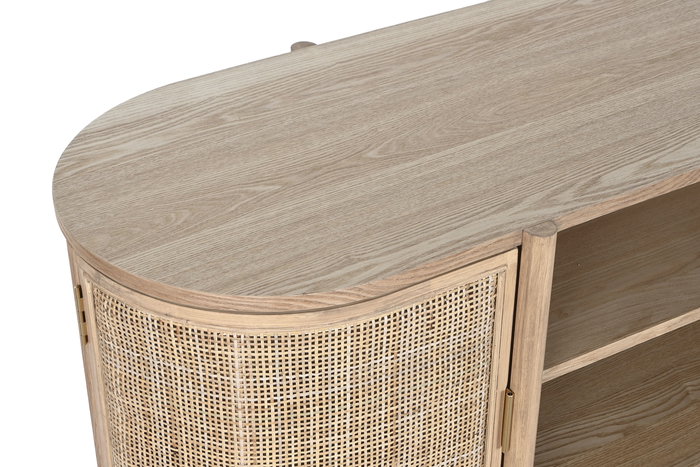 DKD Home Decor Morefond rejilla 23 Mueble TV Moderno Natural 120 x 43.5 x 60 cm