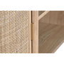 DKD Home Decor Mueble TV Rubberwood y Ratán Natural 120x43,5x60