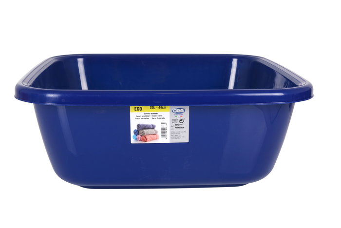 Dem Barreño Cuadrado 20L Eco 44x44x17 cm (12 Unidades)