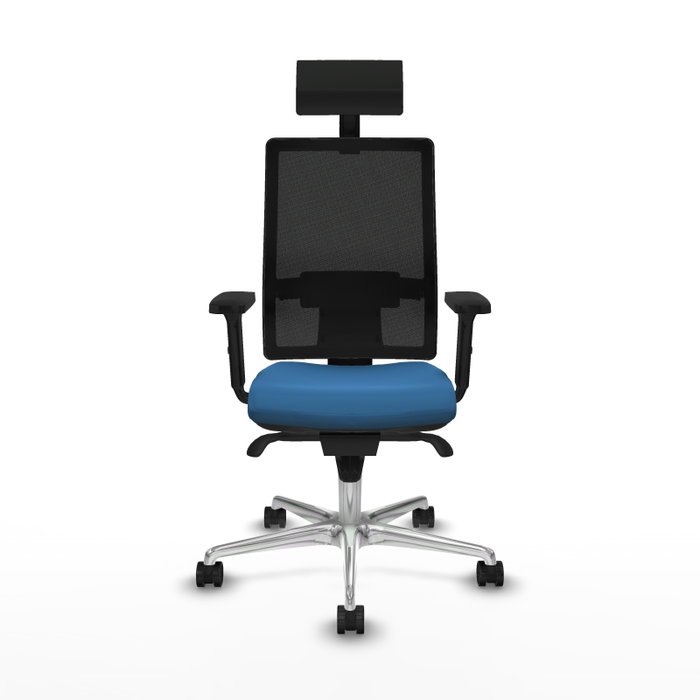 PIQUERAS Y CRESPO Silla de oficina Horna con mecanismo Sincro, Azul claro y Negro