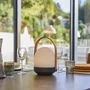 Lumisky LUM1707333237567 - Lámpara Portátil Inalámbrica Aura LED Blanco Cálido Regulable, Mango de Bambú Recargable, Altura 27 cm