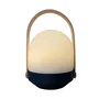 Lumisky LUM1707333237567 - Lámpara Portátil Inalámbrica Aura LED Blanco Cálido Regulable, Mango de Bambú Recargable, Altura 27 cm