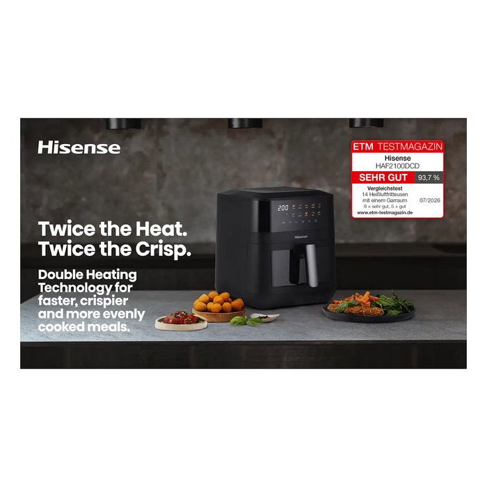 Hisense HAF2100DCD Freidora de aire 7,7 L Negro Hisense HAF2100DCD Freidora de aire 7,7 L Negro