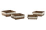DKD Home Decor Set de 4 Cestas de Fibra Decapé Natural