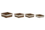 DKD Home Decor Set de 4 Cestas de Fibra Decapé Natural