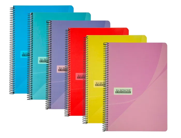 Papercop Cuaderno Espiral Folio Tapa Extradura 80 Hojas Pauta 5 2,5 mm 70 gr Colores Surtidos