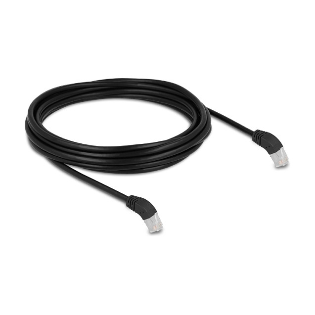 DeLOCK Cable de red RJ45 Cat.6A S/FTP 45° hacia abajo 5 m negro