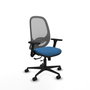 PIQUERAS Y CRESPO Silla de oficina Cilanco con mecanismo Sincro/Traslack, Azul claro y Gris