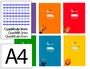 Liderpapel Libreta Pauta Guía A4 32 Hojas 75g/m² Cuadriculado Pautado 3mm con Margen 6 Colores Surtidos - Cartoncillo