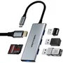 Vention TOPHB Docking USB Tipo-C 6 en 1 con HDMI 4K, 3x USB 3.0, Lector SD/MicroSD, 5 Gbps, Gris