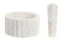 DKD Home Decor Mortero de Mármol Blanco 12,5x12,5x7,5 cm