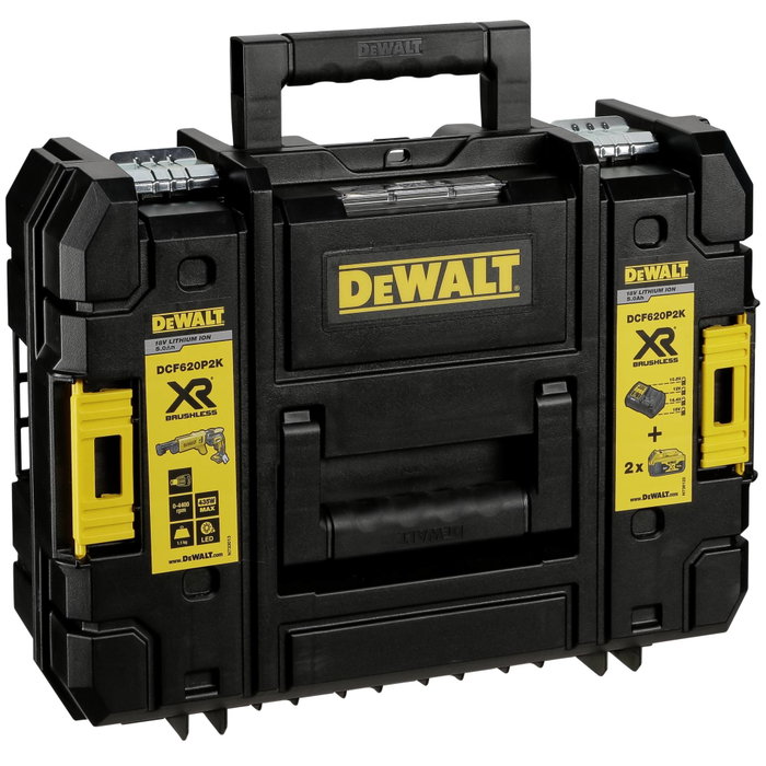 DeWALT DCF620P2K-QW Destornillador eléctrico sin escobillas 18V con 2 baterías de 5Ah