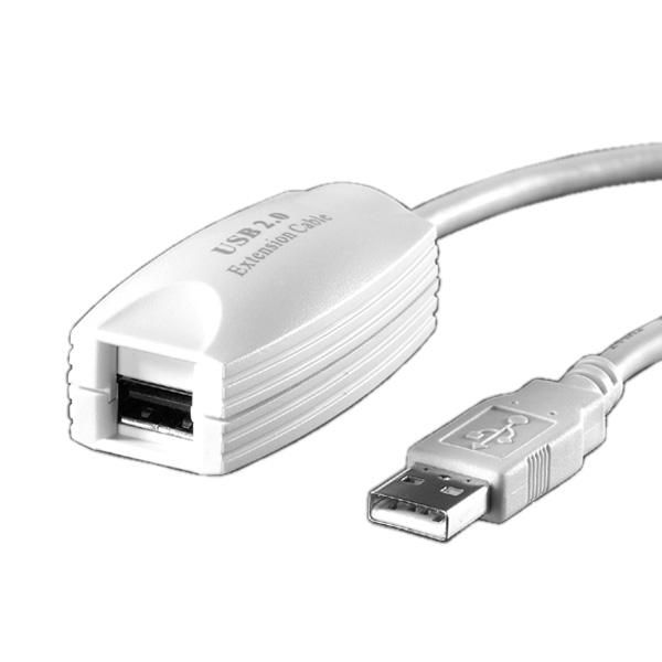 VALUE Cable de extensión USB 2.0, 5 m, Blanco