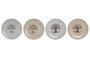 DKD Home Decor Set de 4 Platos de Gres Árbol de la Vida Mate Beige y Blanco Roto