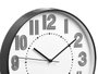 Giftdecor Reloj Redondo 30 cm con Números Rayas Surtidos Plástico y Vidrio Negro Plata Esfera Blanca (Set de 12)
