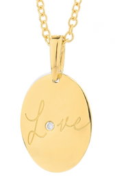 Secrecy Collar LOVE COFFEE con Diamante y Baño de Oro de 18K