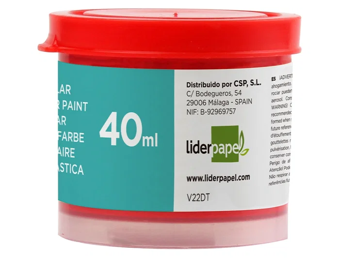 Liderpapel Témpera escolar rojo 40 ml+