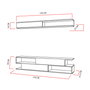Hanah Home Mueble TV Blanco y Teca 176cm Ancho x 39cm Alto x 31.5cm Profundo