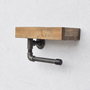 Hanah Home Estantería de Tubo Madera Abeto y Metal Nogal y Negro 28x16x14 cm