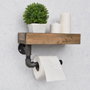 Hanah Home Estantería de Tubo Madera Abeto y Metal Nogal y Negro 28x16x14 cm