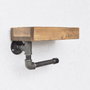 Hanah Home Estantería de Tubo Madera Abeto y Metal Nogal y Negro 28x16x14 cm