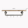 Hanah Home Estantería de Tubo Madera Abeto y Metal Nogal y Negro 28x16x14 cm