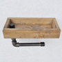 Hanah Home Estantería de Tubo Madera Abeto y Metal Nogal y Negro 28x16x14 cm